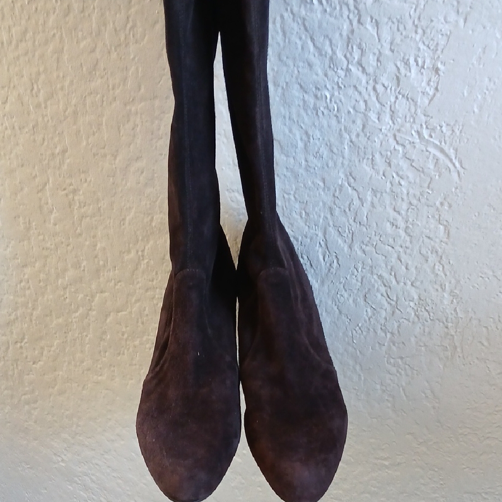 Stuart Weitzman Brown Over the Knee Boots Suede Pull-On